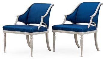 A pair of late Gustavian circa 1800 armchairs by E. Ståhl.