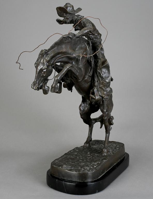 FREDERIC SACKRIDER REMINGTON, efter, skulptur, brons, stämpelsignerad.