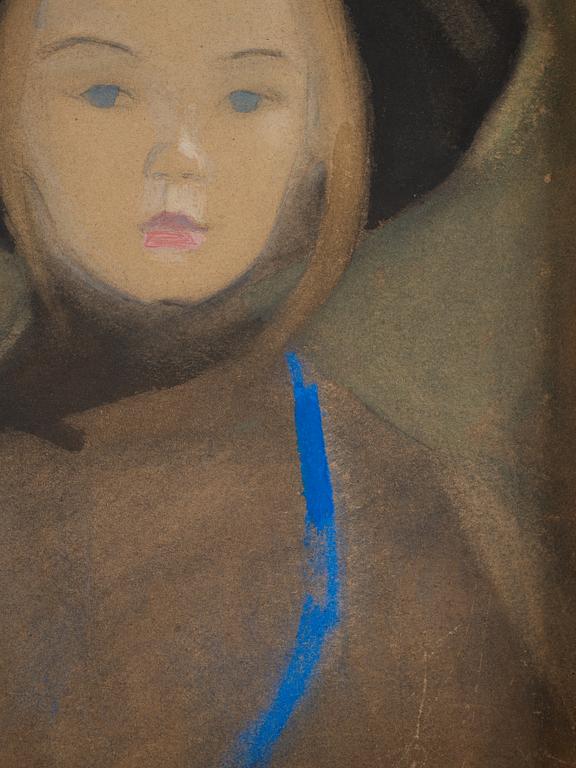 Helene Schjerfbeck, "Girl with Blue Ribbon".