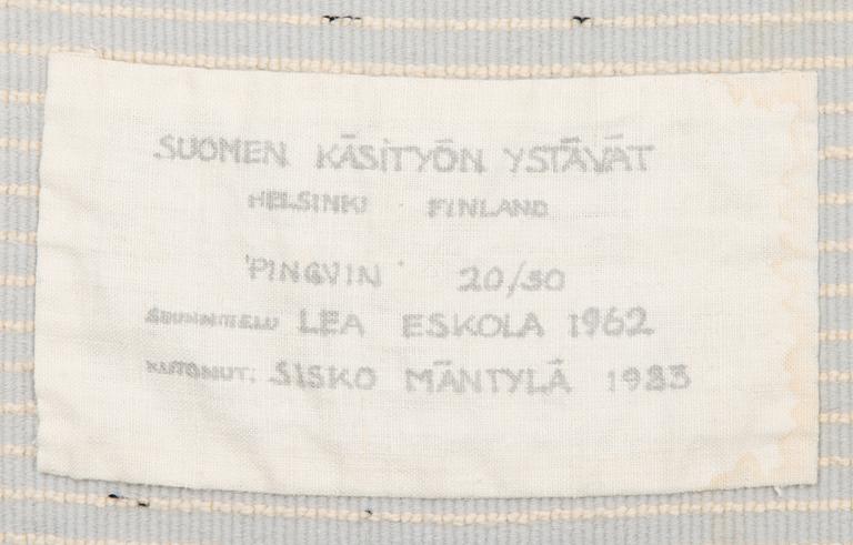 LEA ESKOLA, A Finnish long pile Ryijy Rug, Friends of Finnish Handicraft. Circa 170x117 cm.
