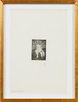 GERHARD HENNING, 8 st, etsningar, teckning samt mezzotint.