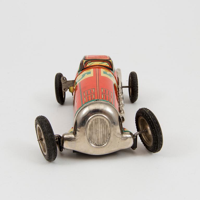 A JNF tinplate racing car 1930/40s.