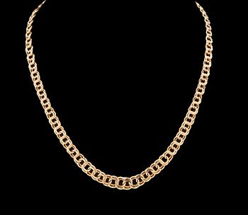 An 18K gold Bismarck-link necklace.