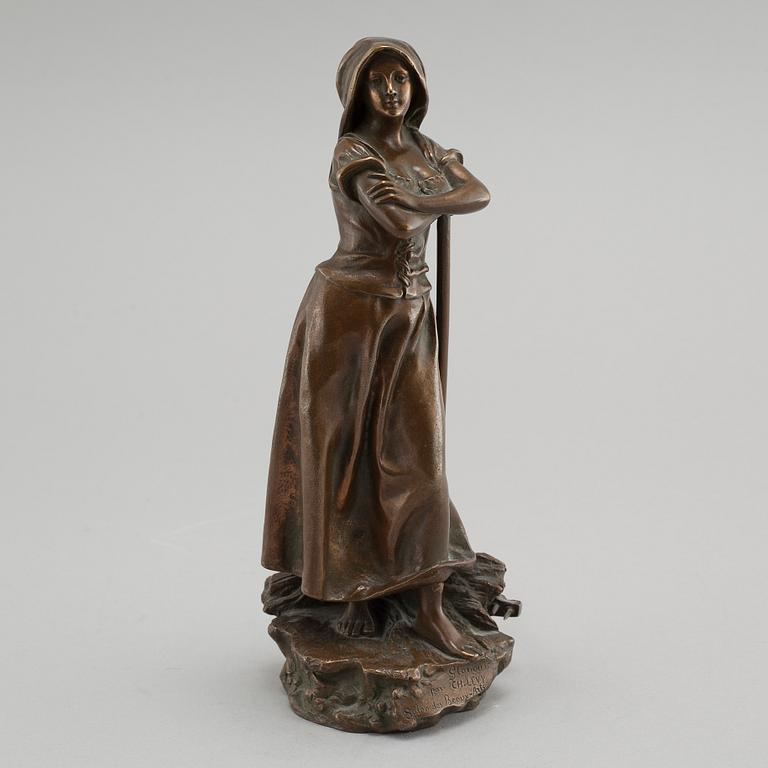 A bronze sculpture by Charles Octave Lecy, signed and with control-mark.