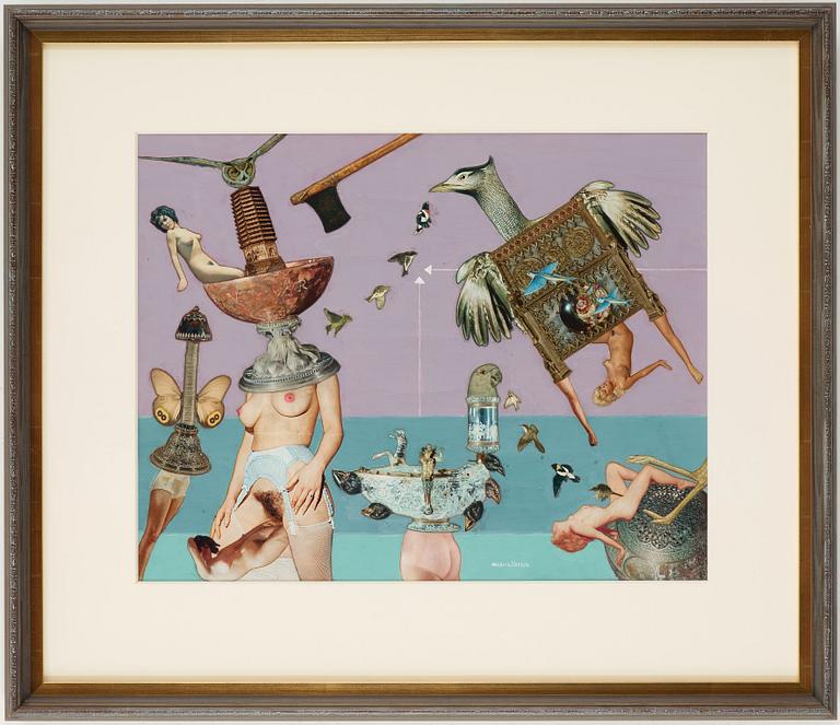 MAX WALTER SVANBERG, mixed media with collage, signed and dated -67.