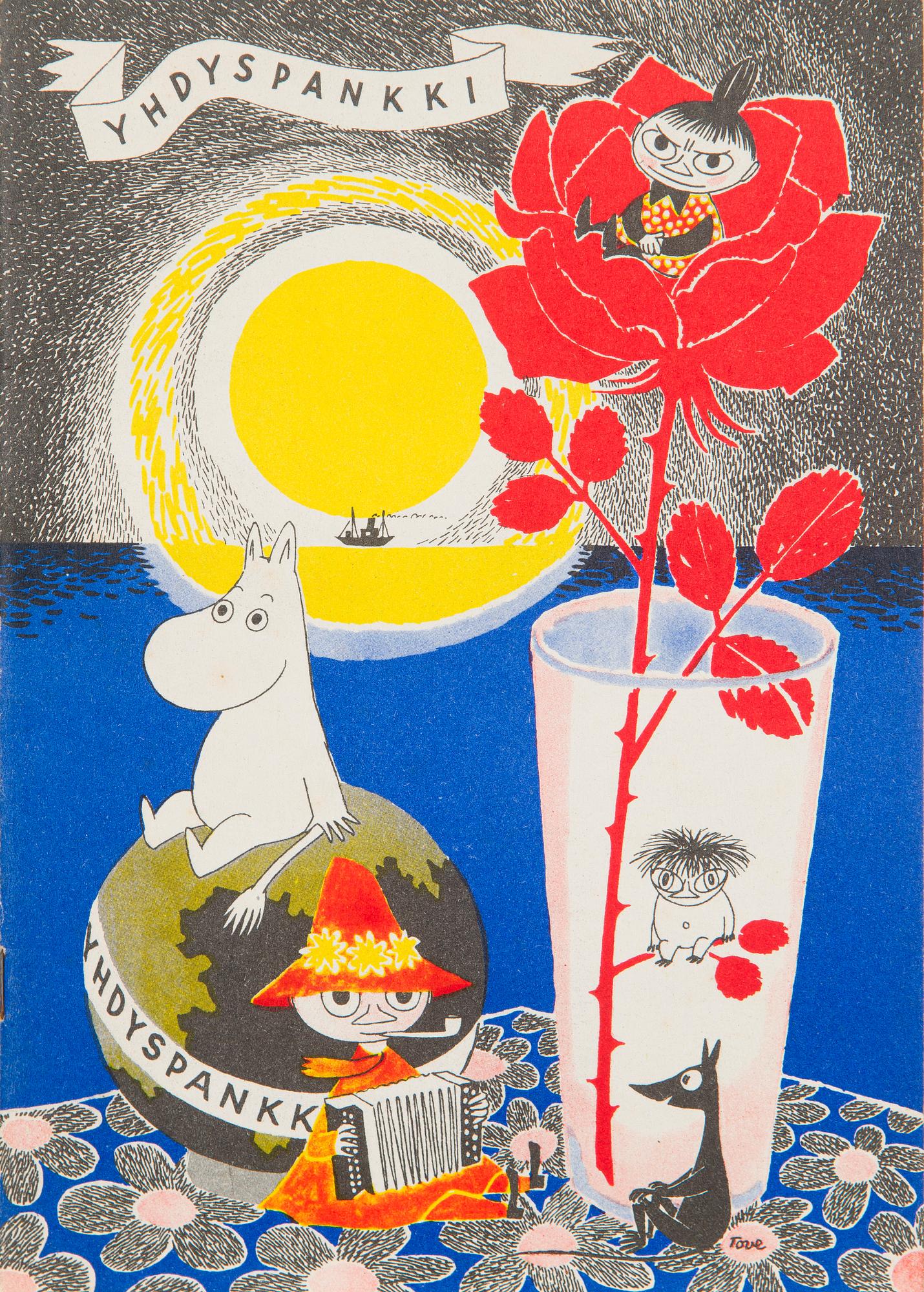Tove Jansson, Booklet, A Tale of Moomintroll for Suomen Yhdyspankki, Helsinki 1956.