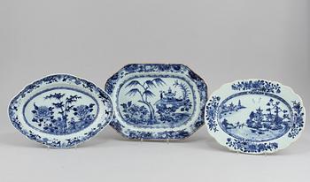 FAT, 3 st, porslin, Kina, 1700/1800-tal.