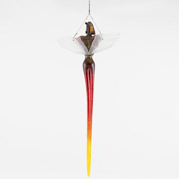 Kjell Engman, unik skulptur, "Watching Angels", Kosta Boda.
