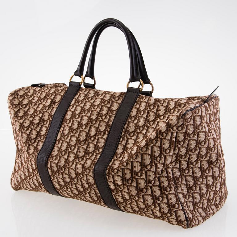 CHRISTIAN DIOR Vintage Brown Logo Weekend Bag.