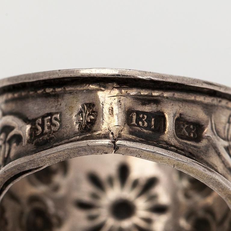 Sormukset, 3 kpl, hopeaa, Suomi 1800-luku.