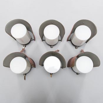 Paavo Tynell, Six mid-20th-century wall lights / outdoor use '7307' for Idman.