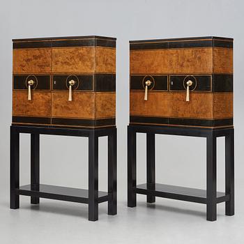 Otto Schulz, a pair of Swedish Grace cabinets for Boet, Gothenburg 1930's.
