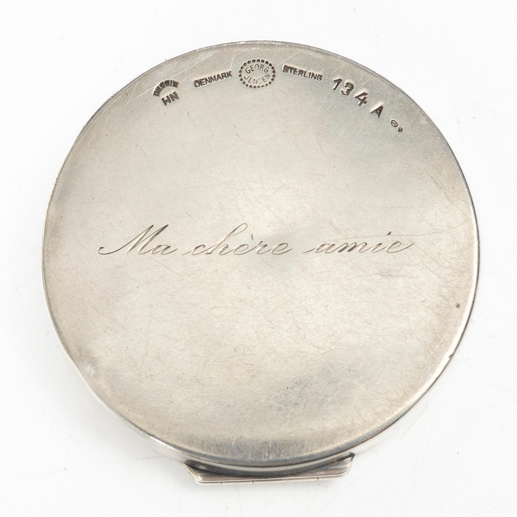 Harald Nielsen, a sterling silver powder box, Georg Jensen, Denmark.