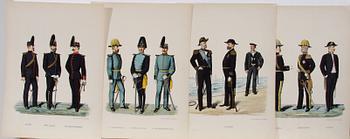 FÄRGLITOGRAFIER, 8 st, sent 1800-tal.