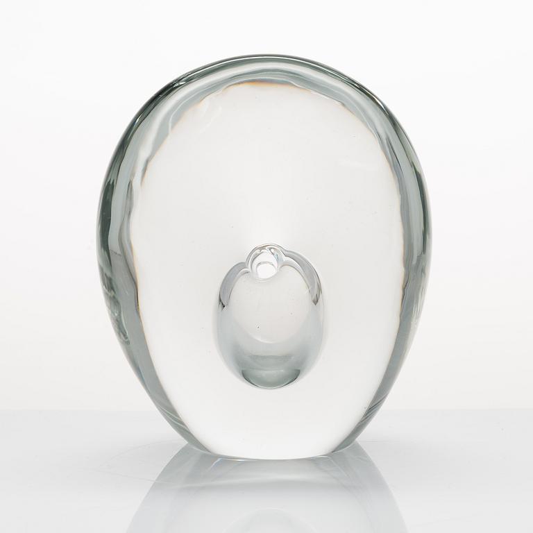 Timo Sarpaneva, glasskulptur 3567, "Sittande fågel", signerad Timo Sarpaneva Iittala.