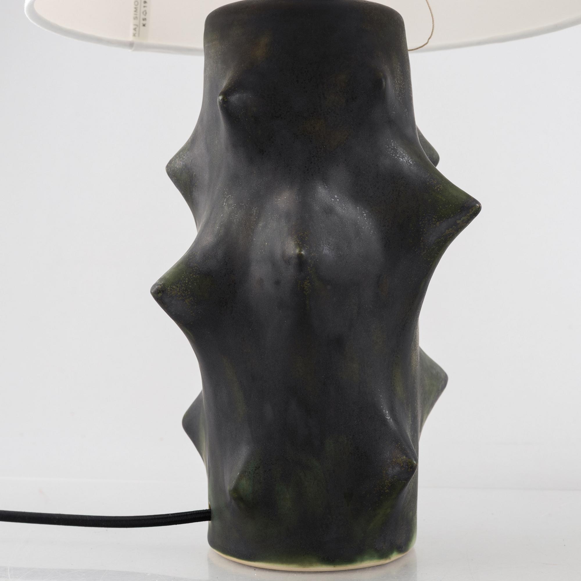 Knud Basse, a pair of  "Rosentorn" table lamps, Michael Andersen & Son, Denmark.