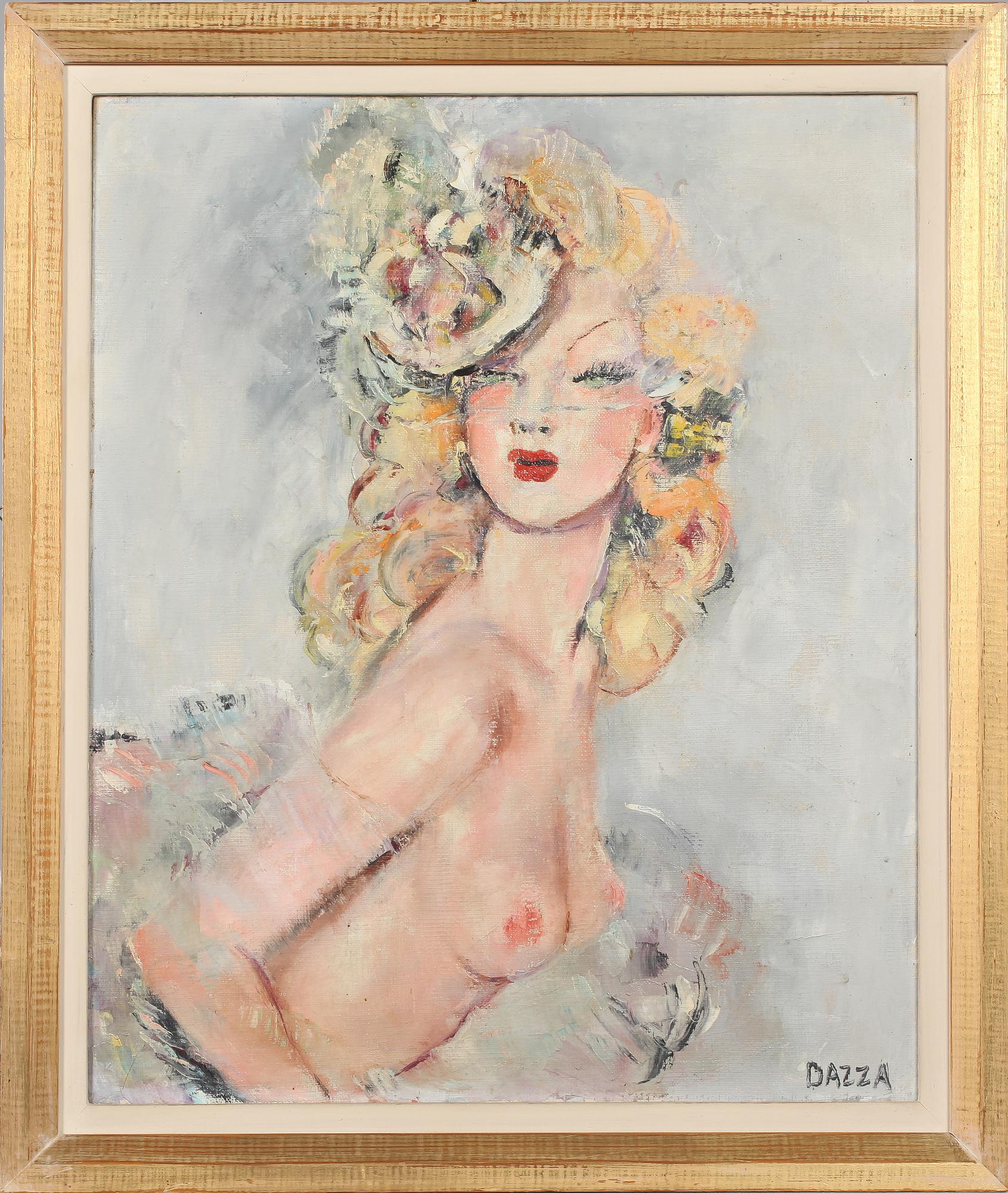 OKÄND KONSTNÄR, olja på duk,  signerad Dazza, 1900-tal.