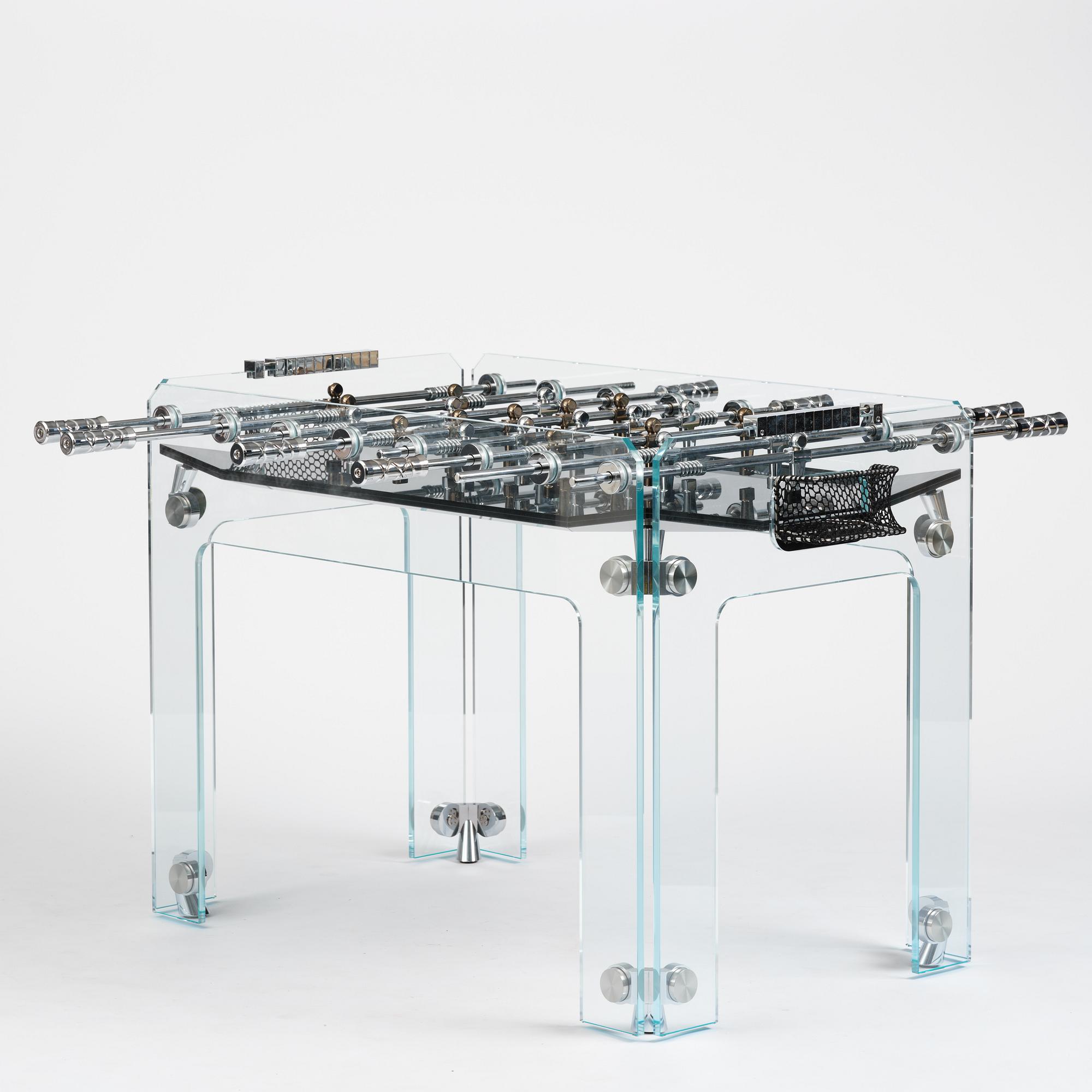 Adriano Design, foosball table, "Cristallino Classic", Teckell, Italy.