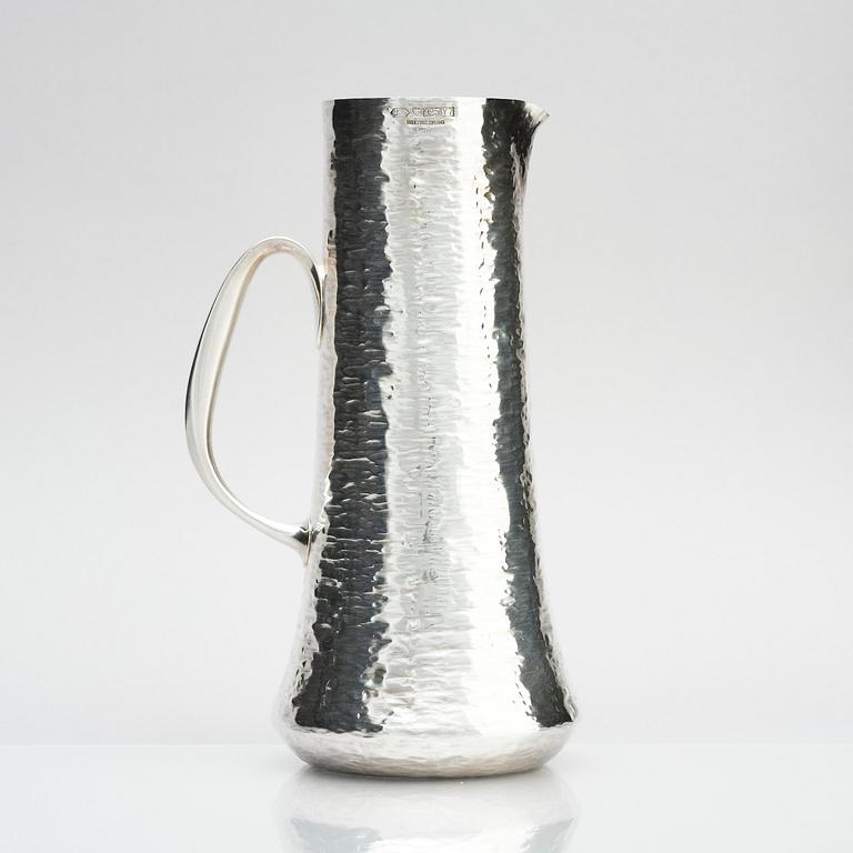 Tapio Wirkkala, a silver pitcher with six beakers, Kultakeskus, Tavastehus Finland 1970-80's.