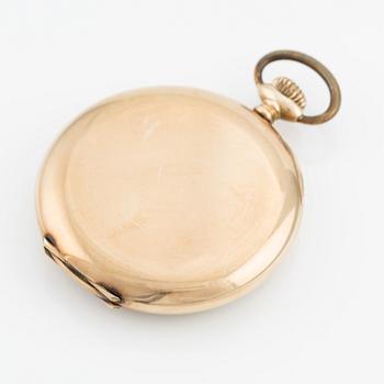 Record, pocket watch, 14K gold, 52.5 mm.