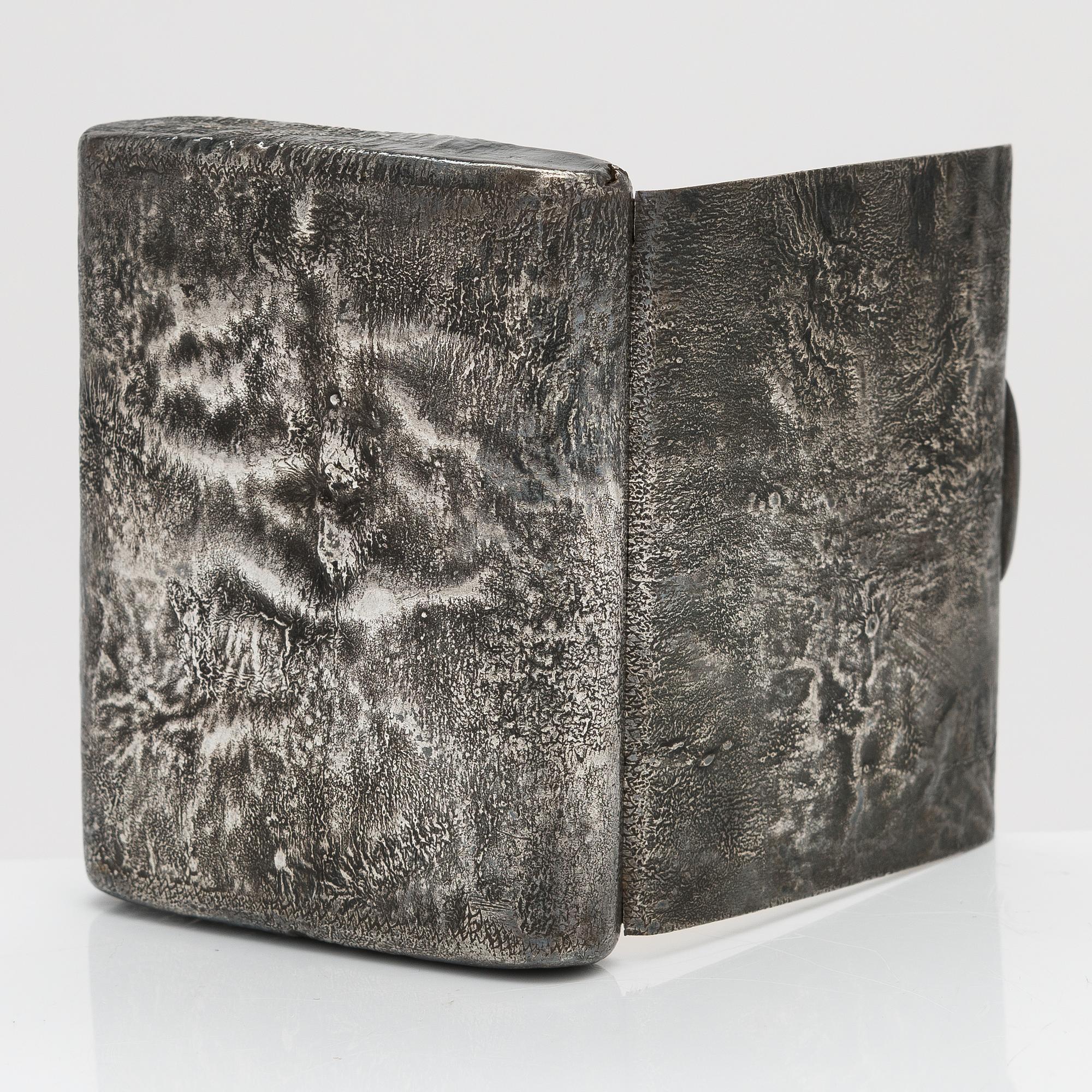 Ville (Wilhelm) Porthan, sigarrettetui, silver, Viborg 1919.