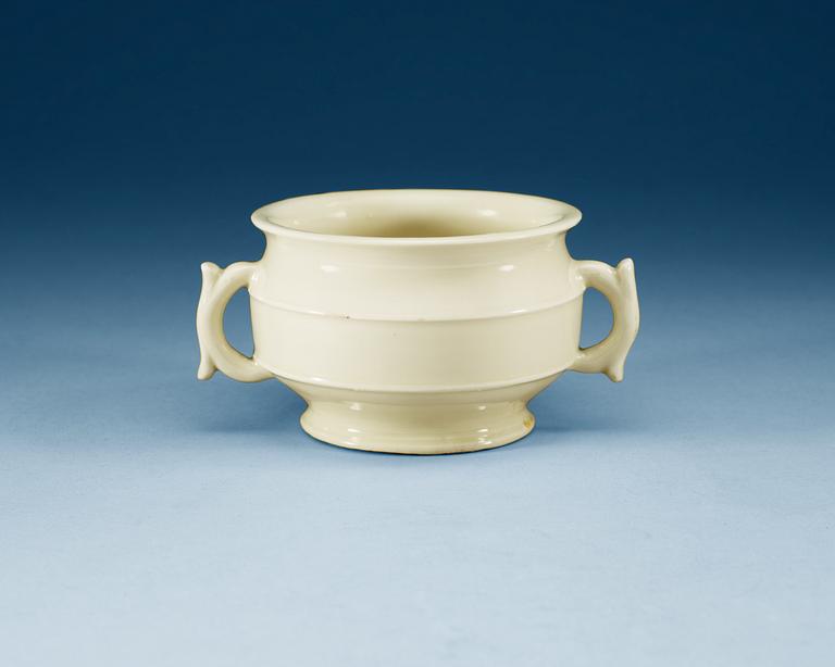 A blanc de chine censer, Qing dynasty.