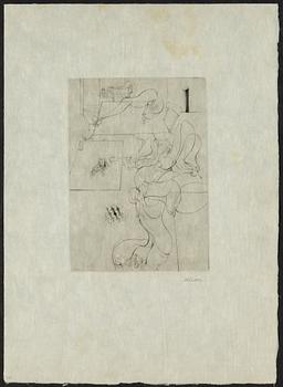 HANS BELLMER, etsning, 1961, signerad med blyerts.