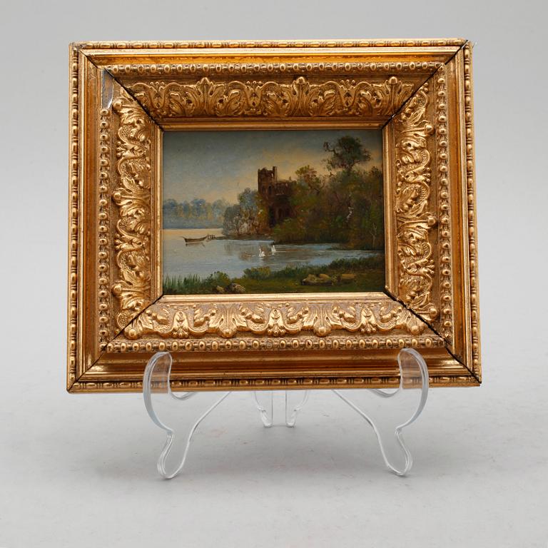 OKÄND KONSTNÄR, olja på pannå, England, osignerad.