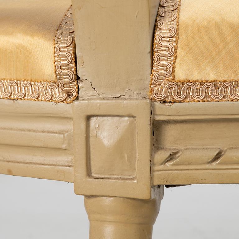 A pair of Gustavian chairs, late 18th century.