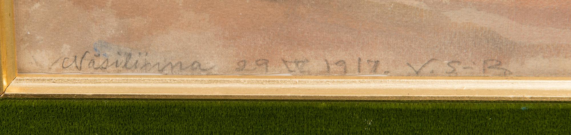 VENNY SOLDAN-BROFELDT, watercolour, signed and dated "Näsilinna", 29.6.1917.