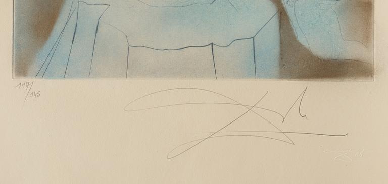 SALVADOR DALÍ, colour aquatint etching, signed in pencil and numbered 117/145.