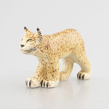 Lisa Larsson, figurin, "Lodjur", WWF i samarbete med Nordiska Kompaniet, Gustavsberg, 1975-87.