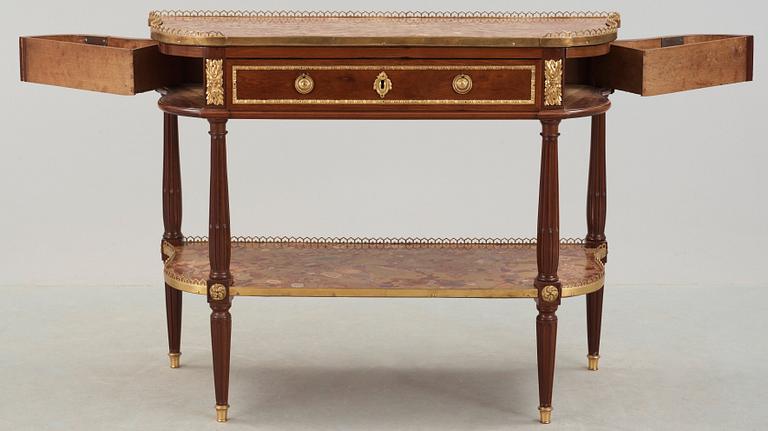 A Louis XVI late 18th century console desserte by F. Schey, master in Paris 1777.