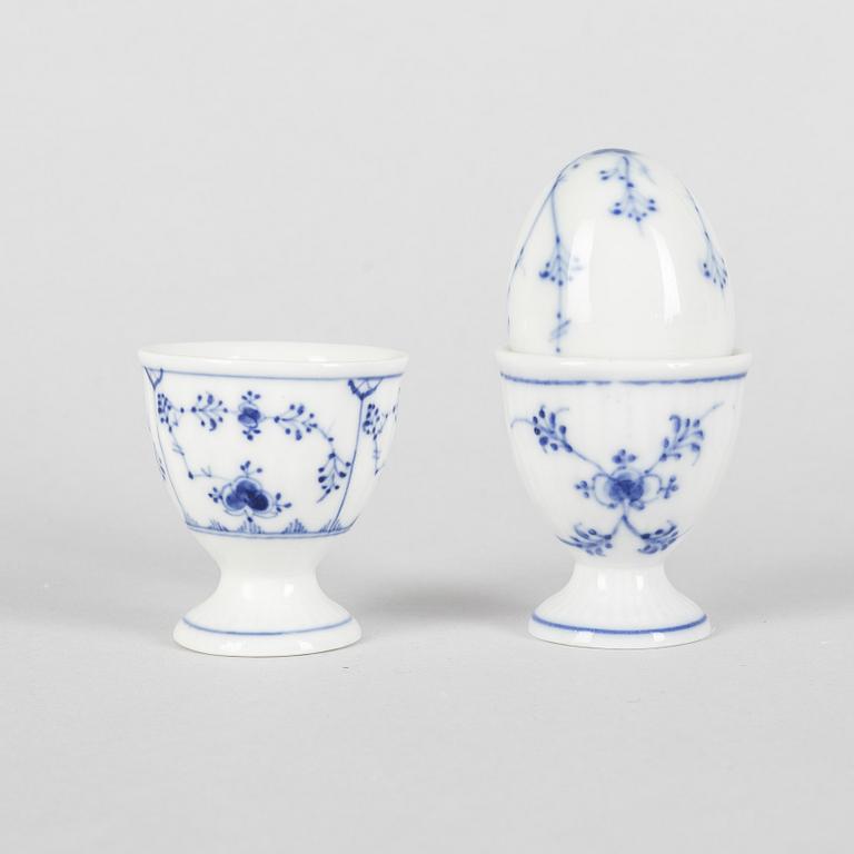 A six part 'Blue Fluted Plain' egg service, Royal Copenhagen, 20th century.