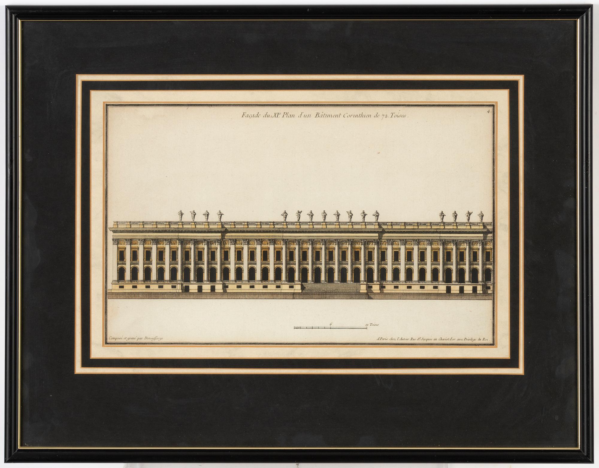 Jean-François de Neufforge, kopparstick, 8 st.