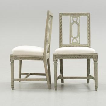 a set of  eight gustavian chairs from around year 1800.