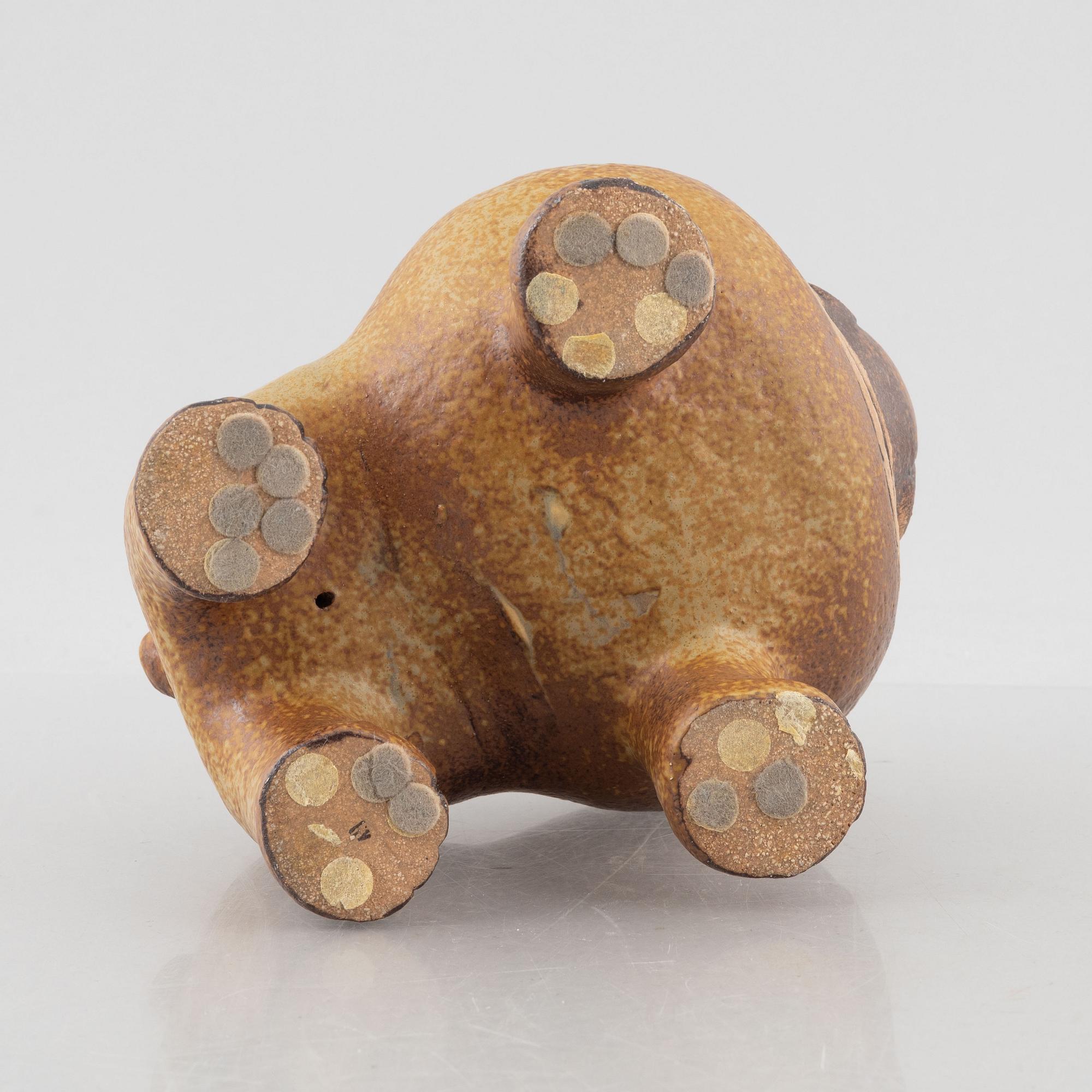 Lisa Larson, two stoneware figurines, 'Bulldog Midi' and 'Bulldog Mini', from the series "Kennel", Gustavsberg.