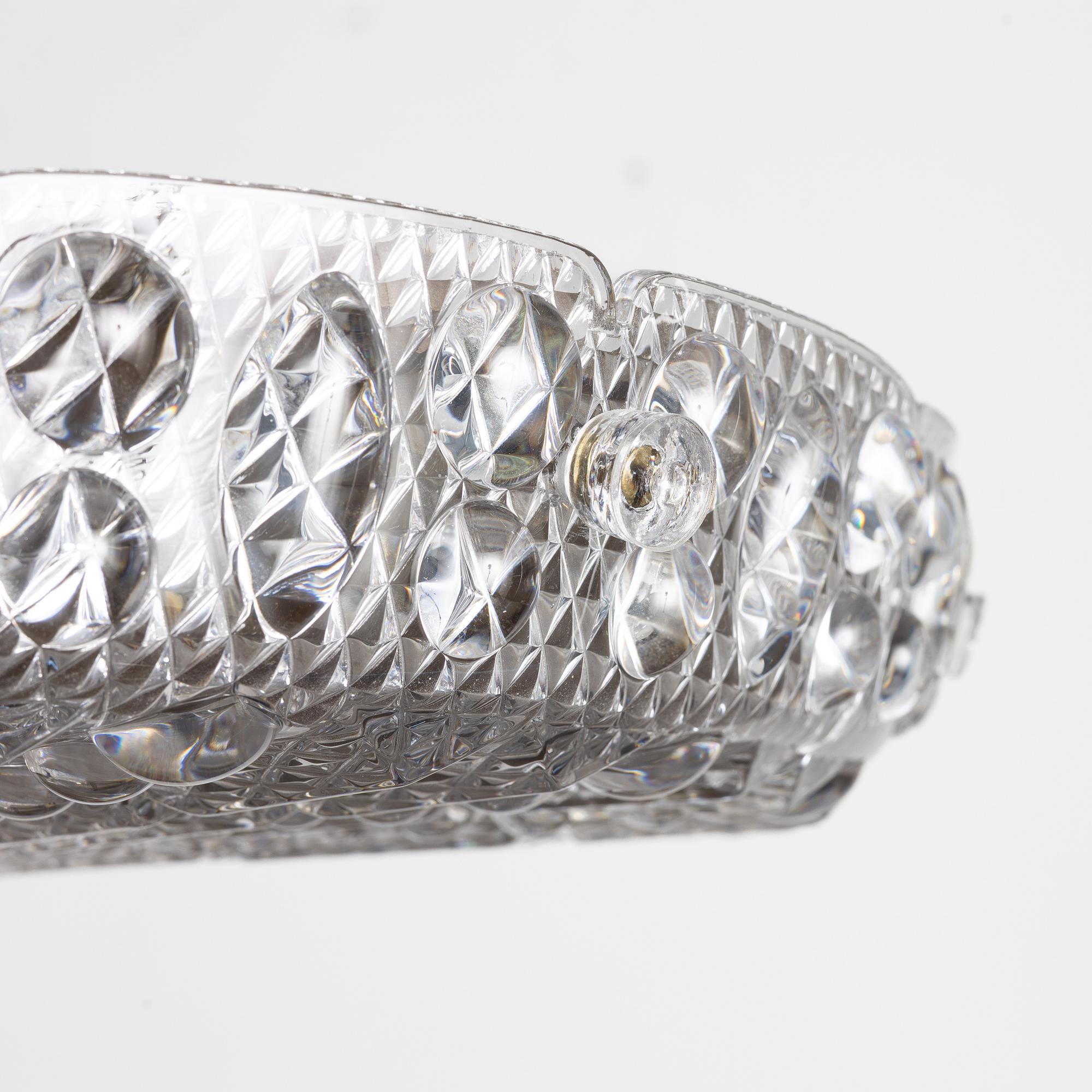 Carl Fagerlund, a ceiling lamp, Orrefors, second half of the 20th century.