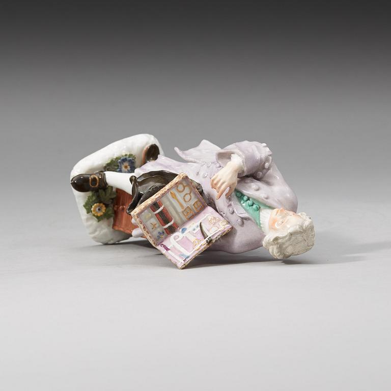 FIGURIN, porslin. Meissen, "Crie de Paris", 1745. Krimskramsförsäljaren.