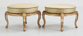 A pair of Louis XVI-style stools. 19/20th Century.