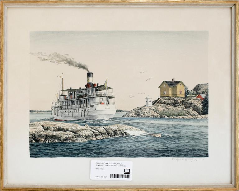 REINHOLD LJUNGGREN, färglitografi. Sign och numr 247/300.