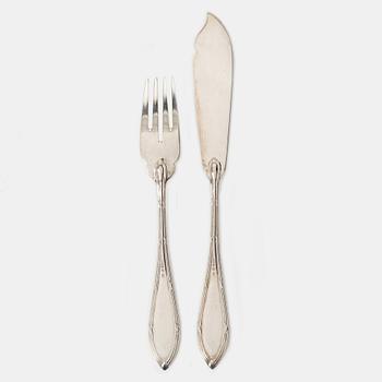 23 pieces of silver fish cutlery, Carlman, Stockholm, 1915.