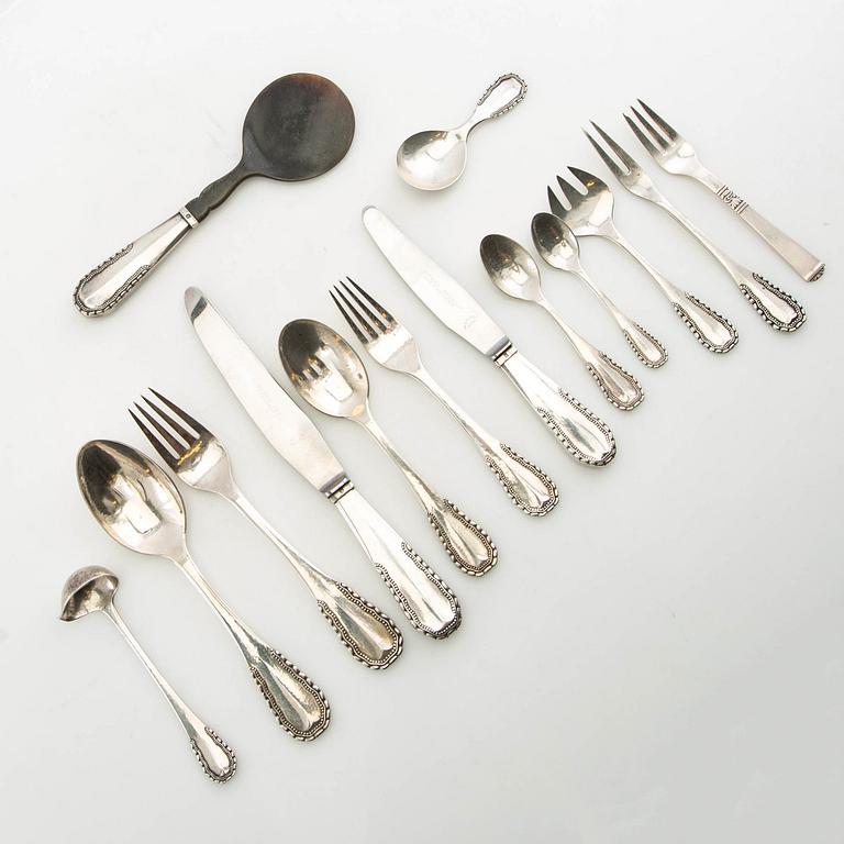 Georg Jensen, Cutlery approx. 61 dlr "Lily of the Valley" silver Copenhagen 1920s.