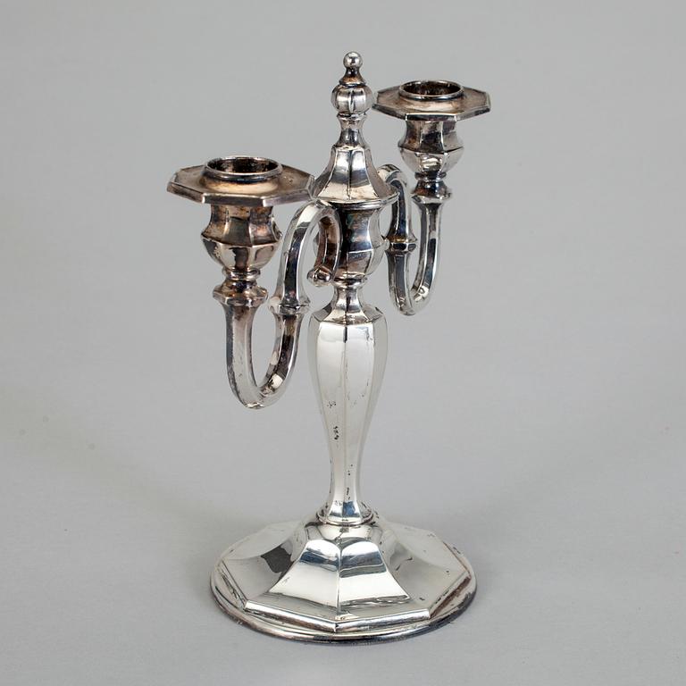 KANDELABER, silver, Oscar Sjögren, Göteborg 1929.