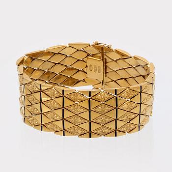 Bracelet 18K gold, enamel, 44,9 g, approx 20 x 2,5 cm, Italian hallmarks.