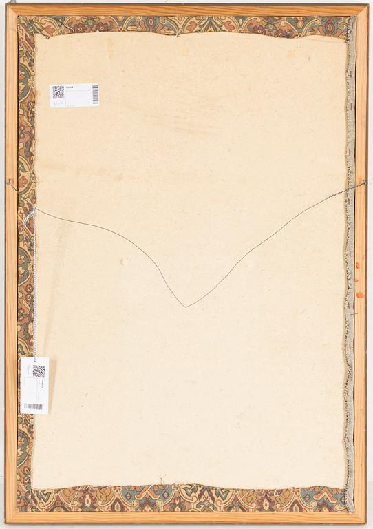 ENRICO BAJ, mixed media and collage on fabric and lithograph.