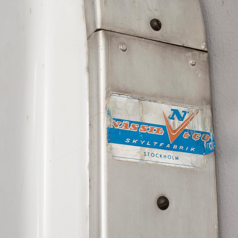 LJUSSKYLT, Nässil & Co Skyltfabrik, Stockholm, omkring 1900-talets mitt.