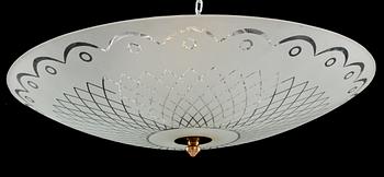 TAKLAMPA, Orrefors, 1900-talets tredje kvartal, höjd 22 cm.