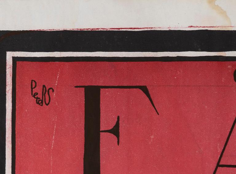 Curt Peters, a vintage movie poster, 'Fången på Zenda (The Prisoner of Zenda)', 1922.