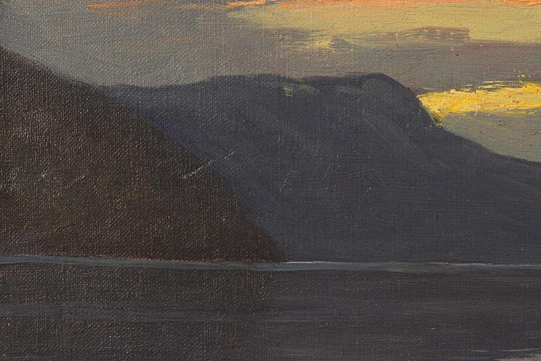 Hans Dahl, Twilight over the fjord.